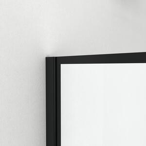 Perete duș tip walk-in Sanotechnik Elite 120x195 cm sticlă transparentă cu serigrafie profil negru