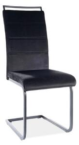 Scaun H441, negru, stofa catifelata/metal, 41x42x102 cm