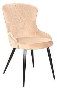 Scaun Lotus, bej/negru, stofa catifelata/metal, 52x45x91 cm