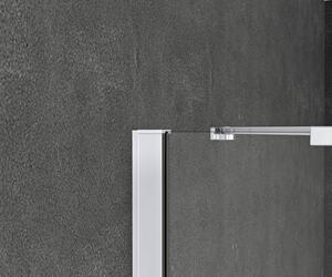 Cabină de duș semirotundă basano Romallo, 90x90x195 cm, sticlă securizată transparentă, profil aluminiu cromat