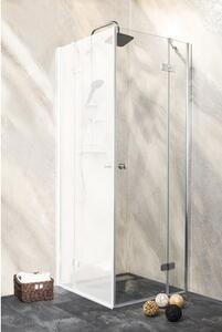 Ușă duș batantă Sanotechnik Sanoflex Symphony, 95-97x195 cm, sticlă securizată transparentă, profil crom, dreapta