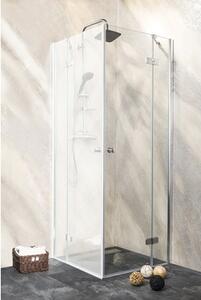 Ușă duș batantă Sanotechnik Sanoflex Symphony, 105-107x195 cm, sticlă securizată transparentă, profil crom, stânga