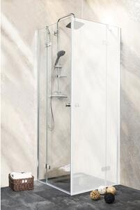 Ușă duș batantă Sanotechnik Sanoflex Symphony, 95-97x195 cm, sticlă securizată transparentă, profil crom, stânga