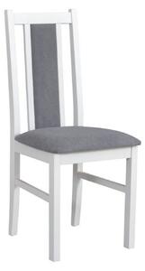 Scaun BOS 14, alb/gri - Riviera 91, lemn de fag/stofa catifelata, 43x4