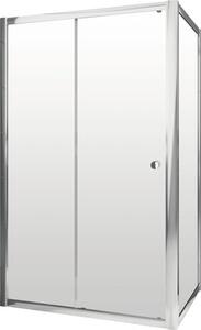 Set cabină de duș dreptunghiulară Radaway Premium DWJ+S cu cădiță de duș și sifon, 100x80 cm, sticlă transparentă, profil crom