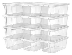 Set 12 Cutii de Depozitare Pantofi Model Davion, Transparent