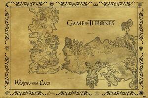 Poster Urzeala tronurilor - harta Antica a Westeros, (91.5 x 61 cm)
