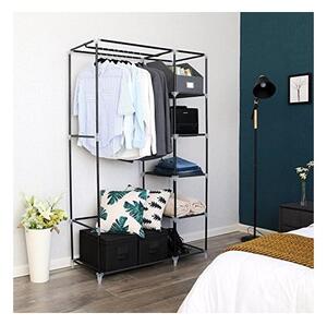 Dulap haine textil Model Cordova, Gri, 110x45x175 cm