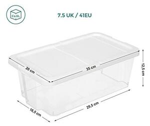 Set 12 Cutii de Depozitare Pantofi Model Davion, Transparent