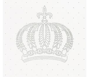 Tapet ștrasuri Glööckler Imperial 1 coroană, alb, 3,30x0,70 m