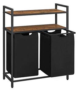 Consola de depozitare Vasagle, 2 cosuri de depozitare, Negru