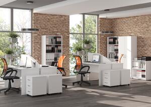 Set mobilier birou operational Simple alb