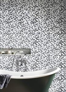 Mozaic sticlă mix alb gri negru 30,5x32,5 cm