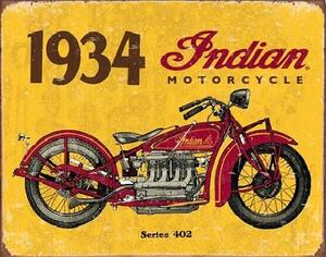 Placă metalică INDIAN MOTORCYCLES - 1934, (40 x 31.5 cm)