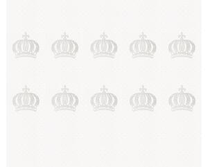 Tapet ștrasuri Glööckler Imperial 2 coroane, alb, 3,30x0,70 m