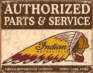 Placă metalică Indian motorcycles - Authorized Parts and Service, (40 x 31.5 cm)