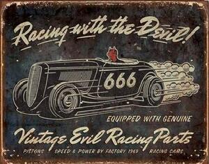 Placă metalică VINTAGE - Evil Racing, (40 x 31.5 cm)
