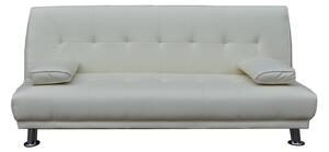 Canapea extensibilă Nicoleta cu husă din piele ecologică crem