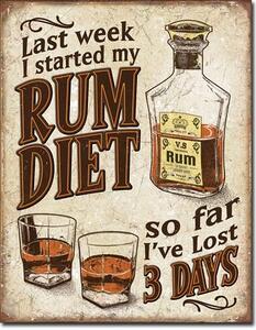 Placă metalică Rum Diet, (30 x 42 cm)