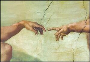 The Creation of Adam (Part) Reproducere, Michelangelo Buonarroti, (80 x 60 cm)