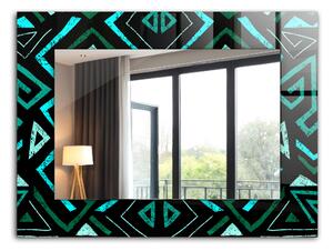 Oglindomat.ro Oglinda cu decor Oglinda cu decor Motive geometrice în turcoaz lpp-00277377