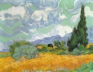 Vincent van Gogh - Artă imprimată Wheatfield with Cypresses, 1889, (40 x 30 cm)