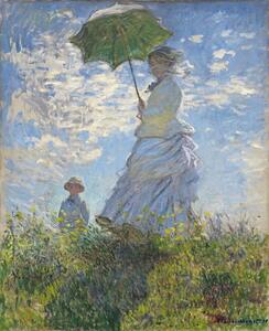 Claude Monet - Artă imprimată Woman with a Parasol - Madame Monet and Her Son, (35 x 40 cm)
