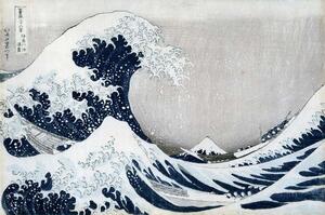 Katsushika Hokusai - Artă imprimată Kacušika Hokusai - Marele val de la Kanagawa, (40 x 26.7 cm)