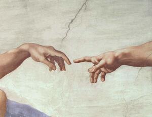 Michelangelo Buonarroti - Artă imprimată Hands of God and Adam, detail, (40 x 30 cm)
