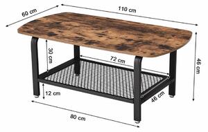 Masa living Industrial Design Tea Table 110 x 60 x 45 cm (L x l x l)