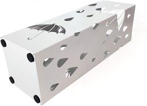 Suport metalic pentru umbrele, 49 x 15,5 x 15,5 cm alb