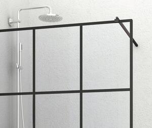 Perete duș tip walk-in Sanotechnik Sanoflex Young Decor 120x195 cm sticlă transparentă profil negru