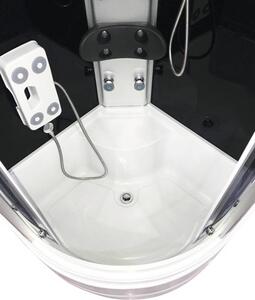 Cabină de duș completă cu hidromasaj Sanotechnik Lux 90x90x215 cm, cădiță înaltă, profile aluminiu