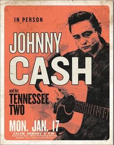 Placă metalică Johnny Cash & His Tennessee Two, (32 x 41 cm)