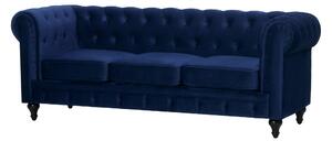 Canapea fixă catifea Chester dark blue Eveline 3 locuri