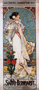 Mucha, Alphonse Marie - Reproducere Sarah Bernhardt's Farewell American Tour, (21.8 x 50 cm)