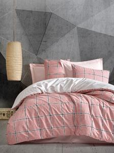 Lenjerie pat 1 persoana bumbac 100%ranforce,Cotton Box,Ronny Pink