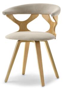 Scaun sufragerie Bagdad (bej + stejar). Promo -15%. 1136469
