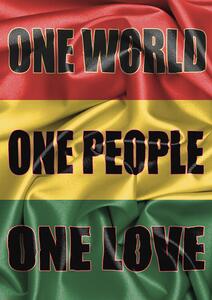 Poster Rasta Flag - One Love, (59.4 x 84.1 cm)
