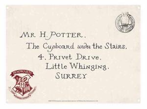 Placă metalică Harry Potter - Letters, (21 x 15 cm)