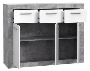 Comodă Baccio cu 3 uși și 3 sertare Concrete Grey