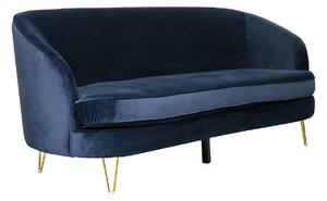 Canapea fixă Penelope catifea Dark Blue 3 locuri