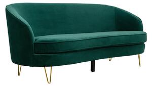 Canapea fixă Penelope catifea Green 3 locuri