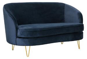 Canapea fixă Penelope catifea Dark Blue 2 locuri