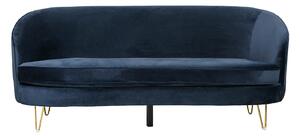 Canapea fixă Penelope catifea Dark Blue 3 locuri