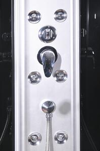 Cabină duș cu hidromasaj Sanotechnik PS04 90x90x225 cm, semirotundă, profil crom