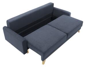 Canapea extensibilă cu spatiu depozitare Naomi dark grey
