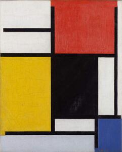 Mondrian, Piet - Reproducere Composition with red, (30 x 40 cm)