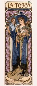 Mucha, Alphonse Marie - Artă imprimată Poster for 'Tosca' with Sarah Bernhardt, (21.4 x 50 cm)
