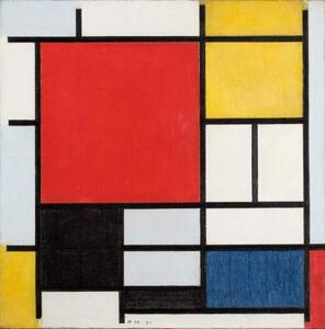 Mondrian, Piet - Reproducere Composition with large red plane, (40 x 40 cm)